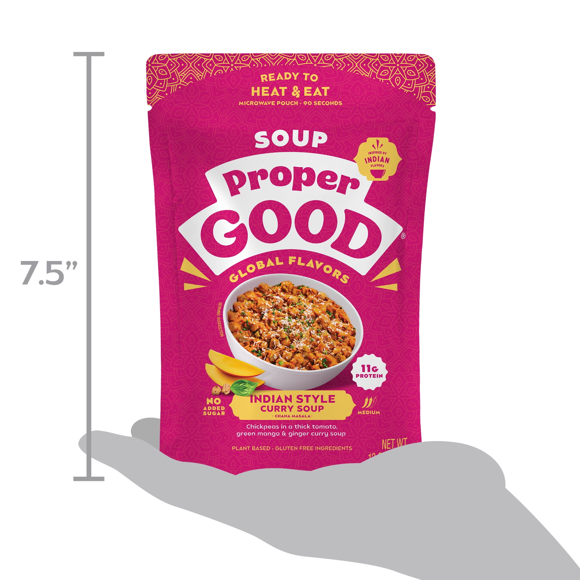 (2 pack) Proper Good Indian Style Curry Soup, Ready in 90 Seconds, Shelf Stable Meal, 12 oz