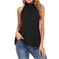 thumbnail image 2 of Mittory Halter Tops for Women Summer Dressy Chiffon Sleeveless Blouse Tops Loose Fit Casual Tank Tops Office Cute Work Shirts, 2 of 5