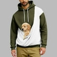 thumbnail image 2 of Oksale Cat Dog Pouch Hoodies for Men Color Block Pet Carrier Kangaroo Pouch Sweatshirt Loose Long Sleeve Winter Shirts Soft Warm Tops Army Green S, 2 of 6