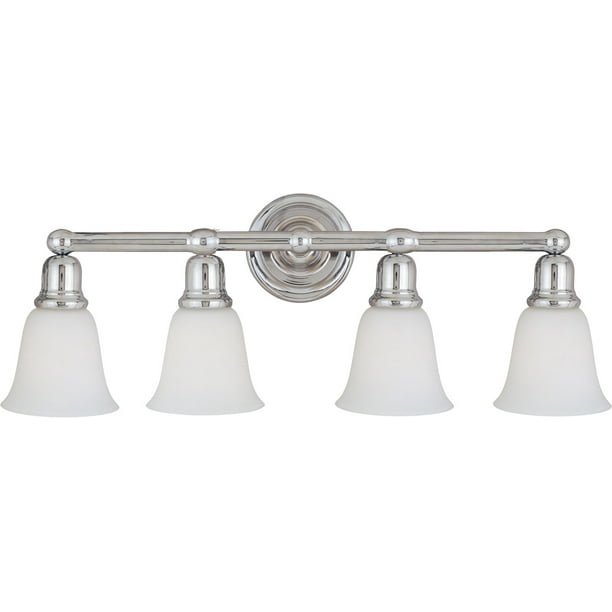 Bathroom Vanity 4 Light Bulb Fixture With Polished Chrome Finish Iron