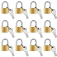 thumbnail image 1 of Solid Brass Locks, Mini Padlock Small Padlock Solid Brass Locks with 2 Keys for Luggage Lock, Backpack, Gym Locker Lock, Suitcase Lock, Classroom Matching Game and More (12 Pieces), 1 of 6