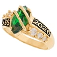 thumbnail image 3 of JackAni 10k Yellow Gold Simulated Emerald May Birthstone 2026 Class Graduation Ring - Size 7.00, 3 of 5