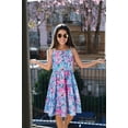 thumbnail image 4 of Aideaone Girls Summer Flowy Dress Spaghetti Straps Sleeveless A Line Printed Casual Sundress 6-12Y, 4 of 6