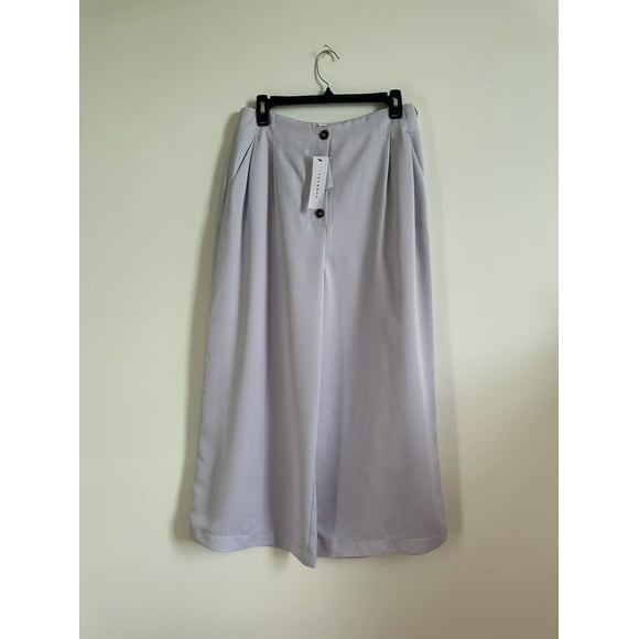 Topshop Pantalons Larges en Satin Coco pour Femmes Pantalons Courts d'Affaires Violet Taille 8