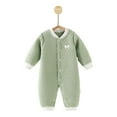 thumbnail image 1 of WRKEKC Barboteuse Matelassée pour Bébé Motif Col Rond Boutons Pression Épaissie Chaude Ajustée Confortable Combinaison Automne Hiver pour Garçons et Filles 3-24 Mois, 1 of 7