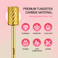 thumbnail image 4 of PANA USA Professional 3/32" Big Pink & White Nail Drill Carbide Bit - For Manicure, Pedicure, Acrylic Nail Art Drill Electric Dremel Machine - Gold, Coarse Grit, 4 of 7