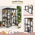 thumbnail image 3 of FFZ Outdoor Cat Enclosure Fir Wood Catio Playpen with Sleeping Houses, Black, 3 of 14