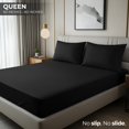 thumbnail image 2 of Sábana ajustable Utopia Bedding Queen Soft de microfibra negra, 2 of 8