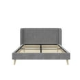 thumbnail image 4 of Novogratz Holly Upholstered Wingback Bed, Queen, Light Gray Velvet, 4 of 20