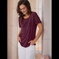 thumbnail image 4 of Top Tipo Túnica de Punto con Escote Redondo y Aberturas para Mujer, Color Rojo Vino, Talla L, 4 of 8
