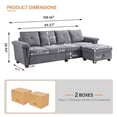 thumbnail image 6 of Soscana Oversized Sectional Sofa with Storage Ottoman,4 Seat L Shaped Couch with Coffee Table,Modern Living Room Seating Furniture for Living Room,Apartment,Office, 6 of 8