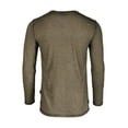 thumbnail image 2 of ZIMEGO Men's Garment Color Dyed Vintage Wash Long Sleeve V Neck Athletic Fit Henley, 2 of 5