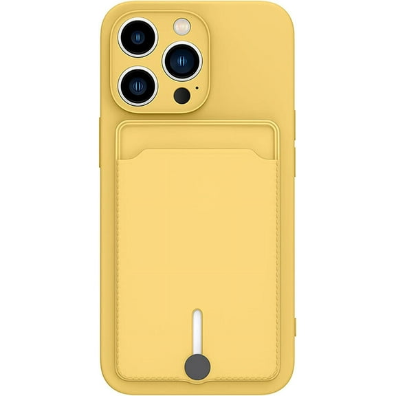 for iPhone 7 8 SE2 SE3 Case with Card Holder [Slim   Protective] Silicone Phone Case iPhone 7 8 SE2020 SE2022 Wallet for Women Men (Yellow)