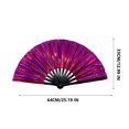 thumbnail image 2 of Abanico de Kung FU de 10 pulgadas con rayas de colores, abanico de baile, fiesta, festival de música, abanico de bambú, accesorios para escenario de fiesta, un abanico, 2 of 2