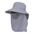 thumbnail image 1 of Sombrero para el sol con protección facial, protección solar, sombrero de pesca, para hombres y mujeres, para viajes, Gris claro, 1 of 9