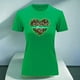 thumbnail image 3 of Playera Blusa Con Impresion De Corazon Love Animal Print Color Verde Talla Grande Marca Emil SaEs, 3 of 4