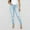 Blue, variant on Babysbule Womens Ripped Jeans Womens Hole Button Zipper Pocket Jeans Casual Denim Flares Wide Leg Slim Pants