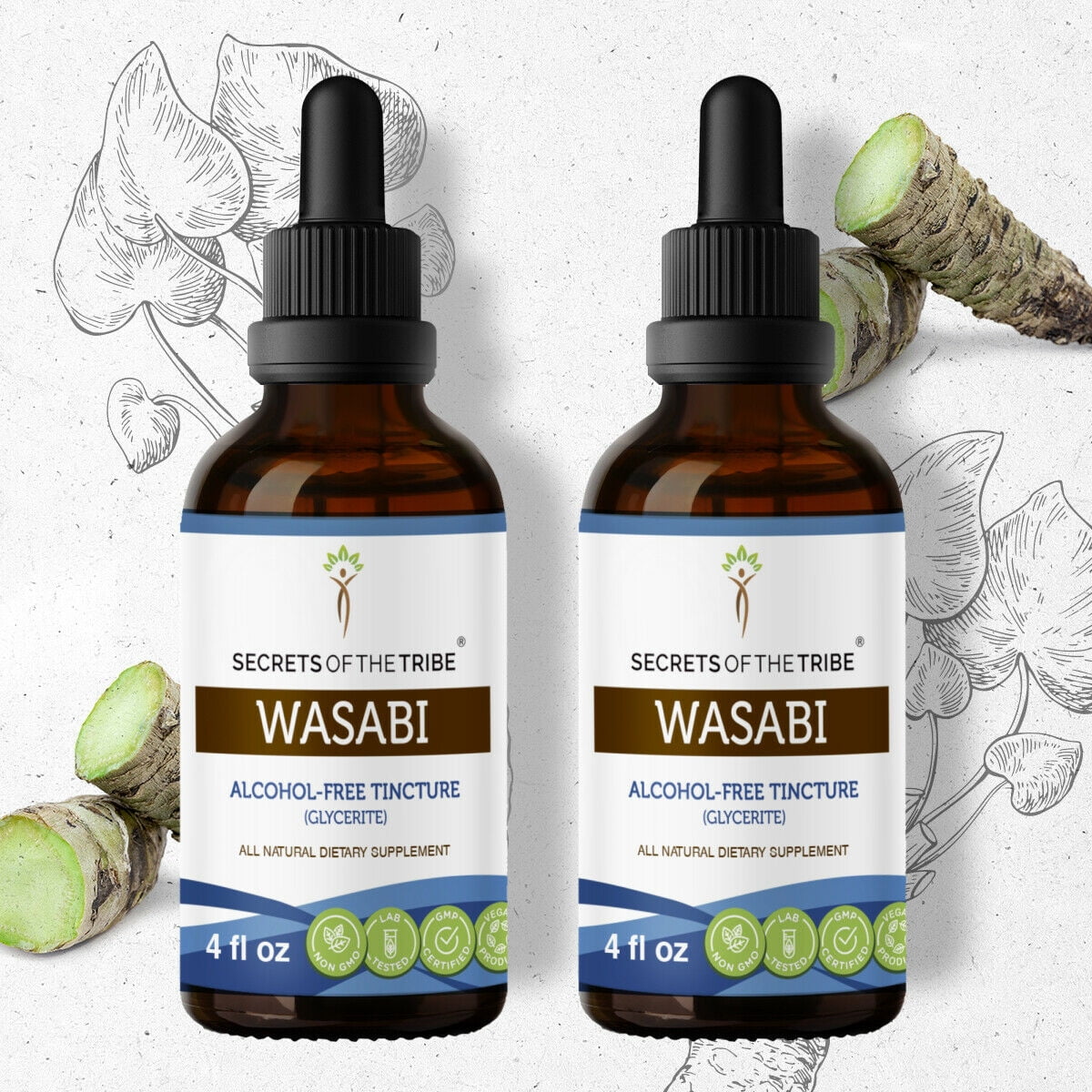 Wasabi Tincture AlcoholFREE Extract, Organic Wasabi (Eutrema japonicum