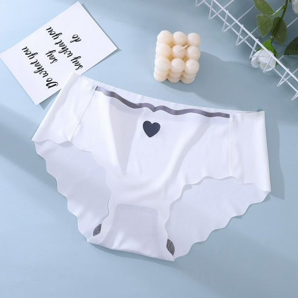 Ropa interior de seda helada con borde ondulado y cintura alta para niña fresca, de secado rápido, con absorción de humedad y grafeno, 2213#