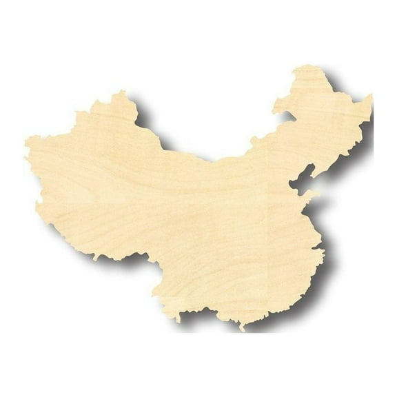 Unfinished Wood China Shape - Countries - Craft - up to 46" DIY 10" / 1/8"