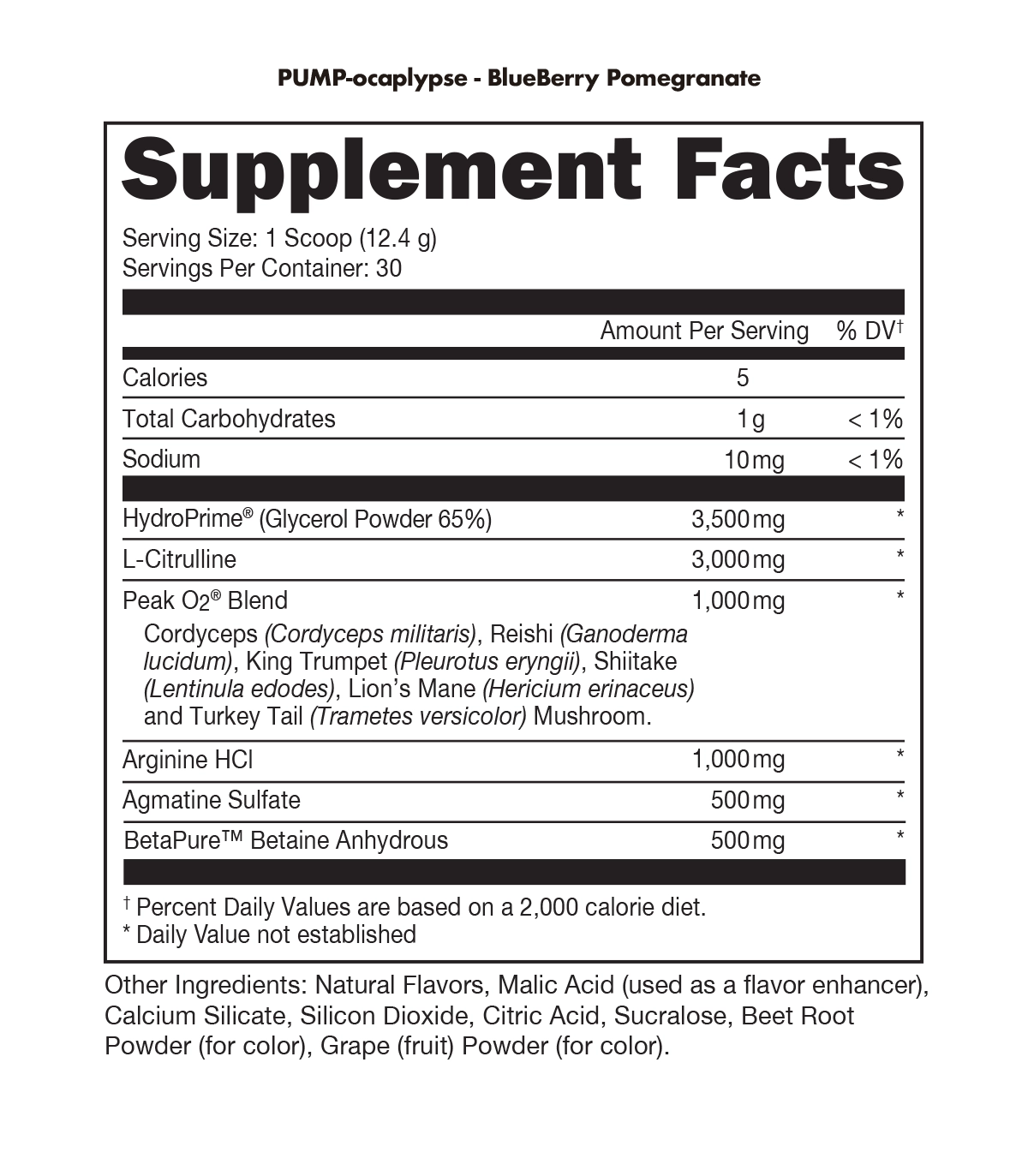 Bucked Up Pump-Ocalypse Nitric Oxide Supplement, Blueberry Pomegranate, 30 Servings