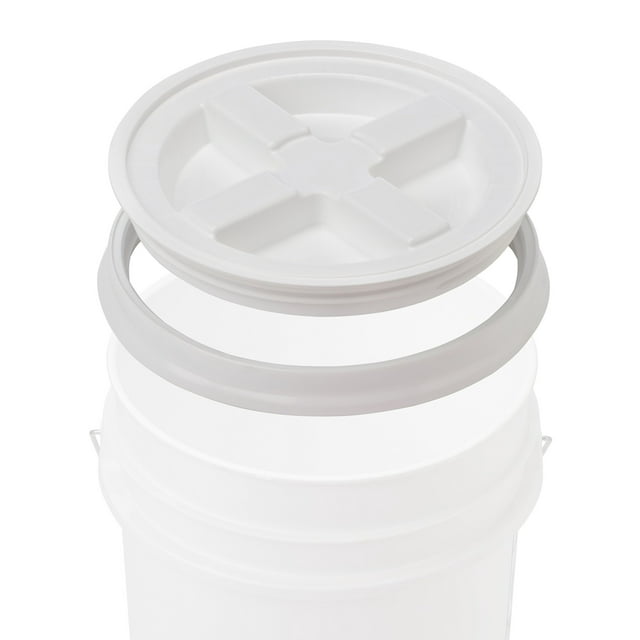 Gamma Couvercle Seau de Qualité Alimentaire Sans BPA Seal Premium 5 Gallons, HDPE, Blanc