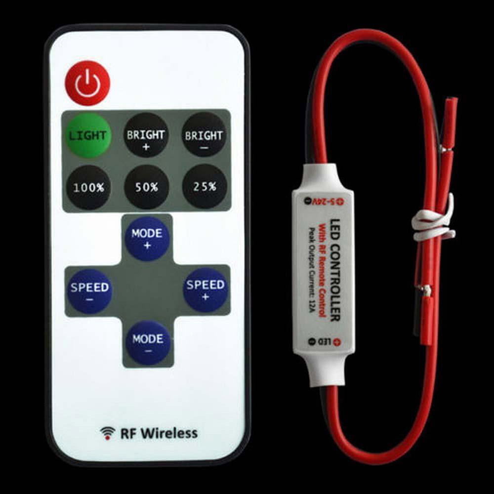 Battery 12V Wireless RF Remote Switch Controller Dimmer For LED Strip Light 