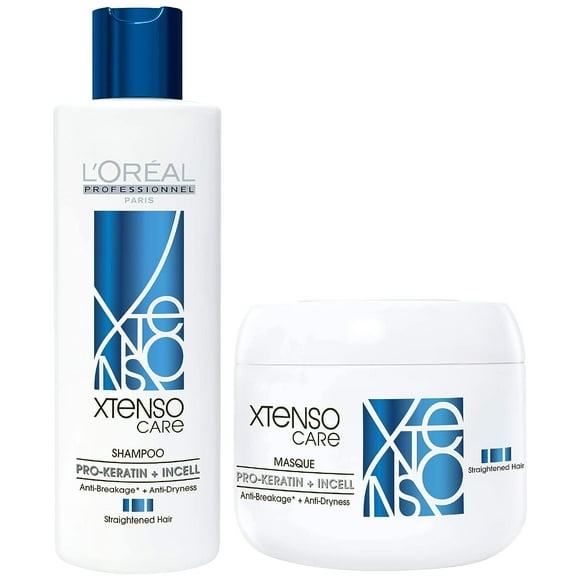 L'Oréal Professionnel Xtenso Care Shampoo For Straightened Hair, 250 ML |Xtenso Care mask, 196 gm | Shampoo & mask for Starightened Hair