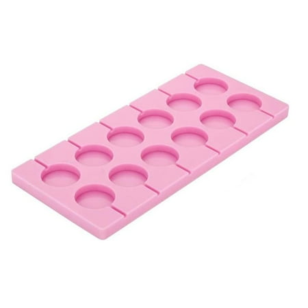 

12 Round shape Baking Silicone Lollipop Mold Tray Candy Chocolate Cake NEW L9Q0
