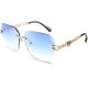thumbnail image 1 of Gafas de sol clásicas sin montura para mujer con montura de metal y corte de diamante, 1 of 4