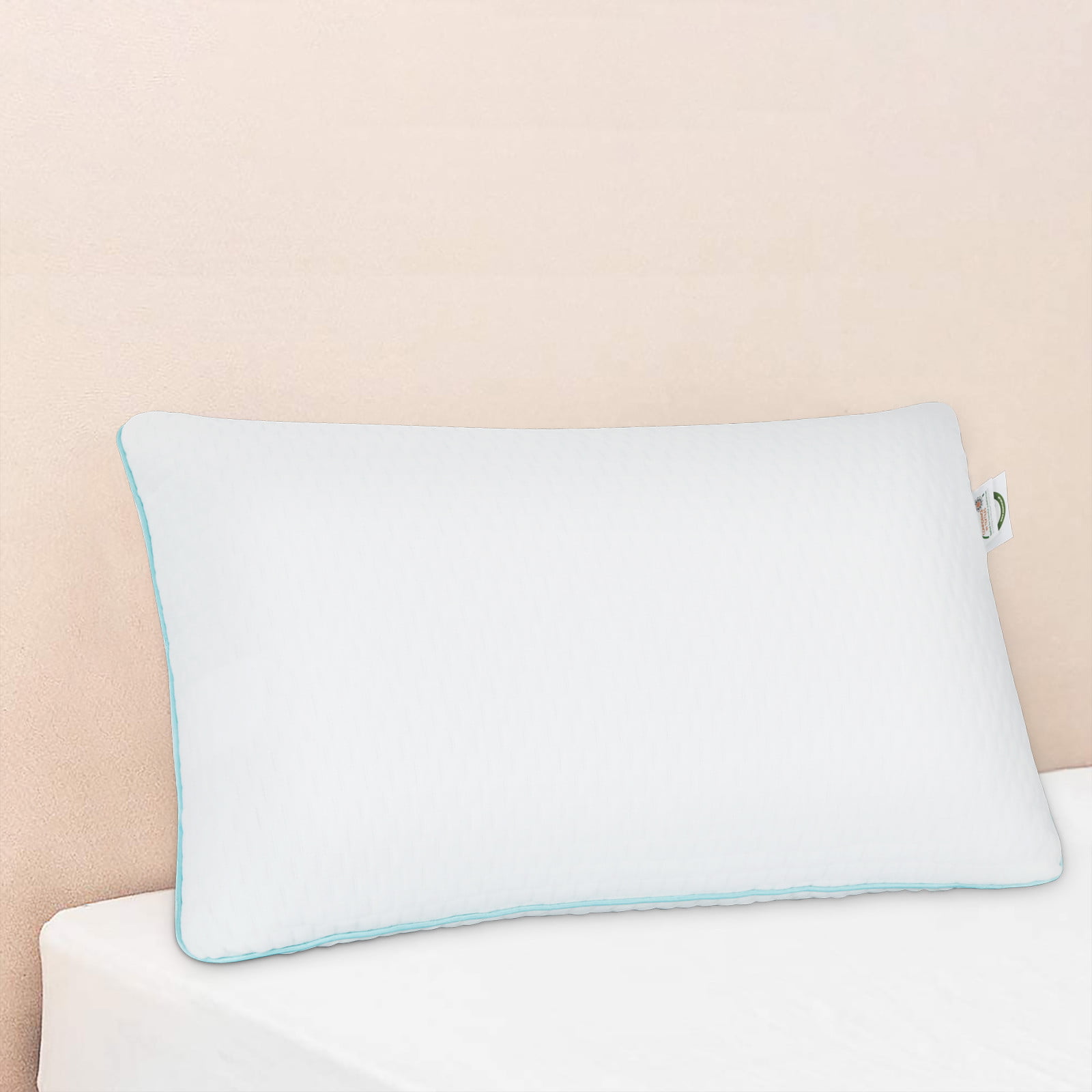 Cool Bamboo Pillow 2 Pack Adjustable Shredded Memory Foam Pillow  Queen 