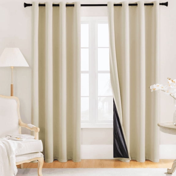 suxuMhao Curtains, Beige Blackout Curtains for Living Room & Bedroom Thermal Insulated, Room Darkening Window Curtain Panels, 39×63in, 2 Pieces, Light Blocking Drapes for Home Decoration