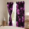 thumbnail image 3 of Homewish Purple Sugar Skull Kitchen Curtains,Spooky Halloween Black Out Curtains Pack of 2 (42x63 Each),Flower Living Room Curtains, 3 of 6