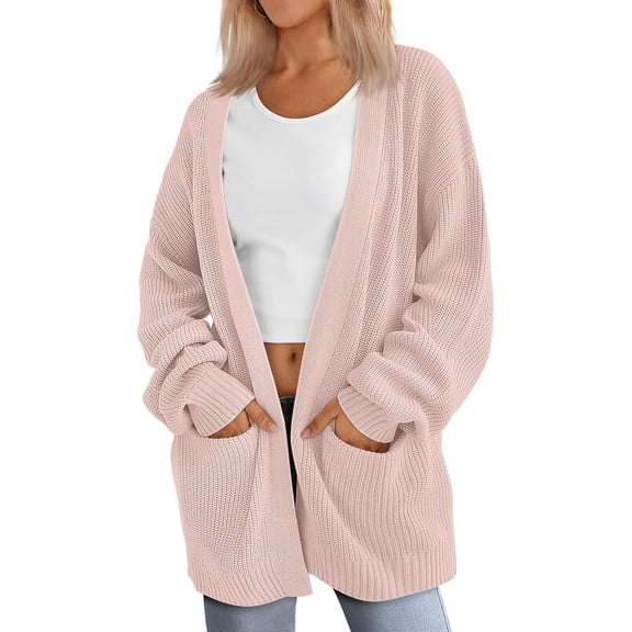 CAILDANL Womens Oversized Cardigans Soft Knit Cardigan Sweater with Pockets