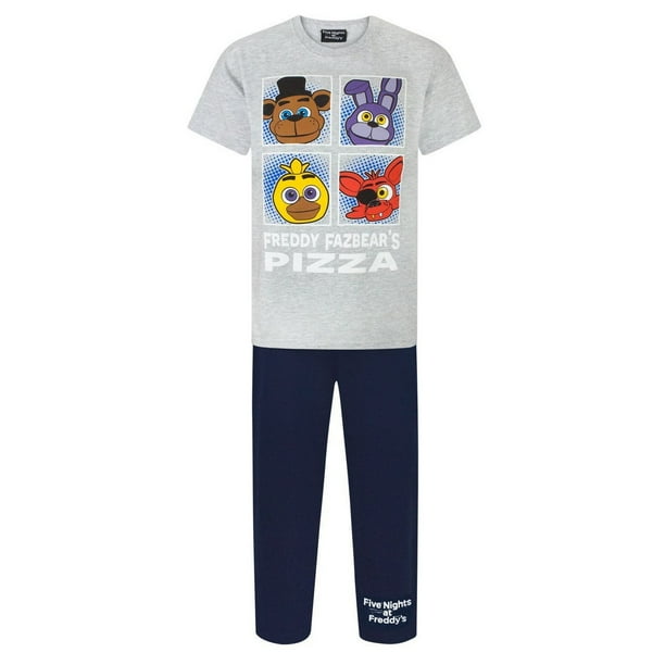 Five Nights At Freddys - Pijama oficial de Five Nights At Freddys con los carácteres de Five Nights At Freddys para niños (Gris/marino)