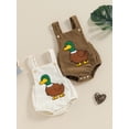 thumbnail image 3 of Suealasg Newborn Baby Girl Summer Outfits Corduroy Sleeveless Duck Embroidery Romper Bodysuit Overalls 3 6 9 12 Months Infant Cute Clothes, 3 of 9