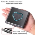 thumbnail image 6 of Fashion Blue Heart Decal Metal Cigarette Case 84 mm 3.34 inch Extra Large 20pcs Capacity,RFID Blocking Credit Card Wallet (Black), 6 of 7