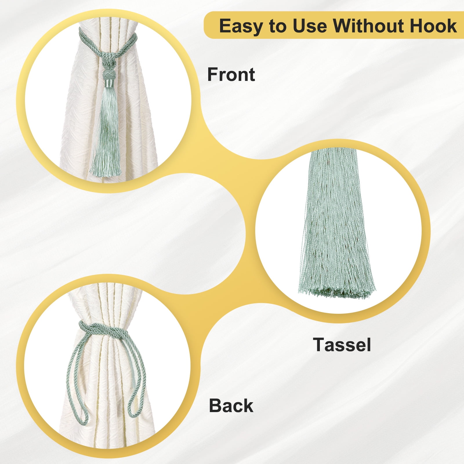 Unique Bargains Handmade Elegant Curtain Tiebacks Tassel Home Decor Gray Blue 2 Pcs