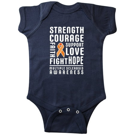 

Inktastic Multiple Sclerosis Awareness Strength Courage and Support Gift Baby Boy or Baby Girl Bodysuit
