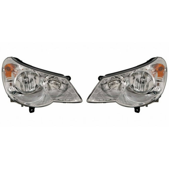 For Chrysler Sebring Headlight Assembly 2008 2009 2010 Driver and Passenger Side Pair | w/ Bulbs | DOT Certified | CH2502178