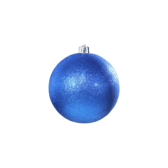 Blue 15Cm Christmas Glitter Ornaments Shatterproof Plastic Spherical Decor, For Indoor Outdoor Tree Party Decor