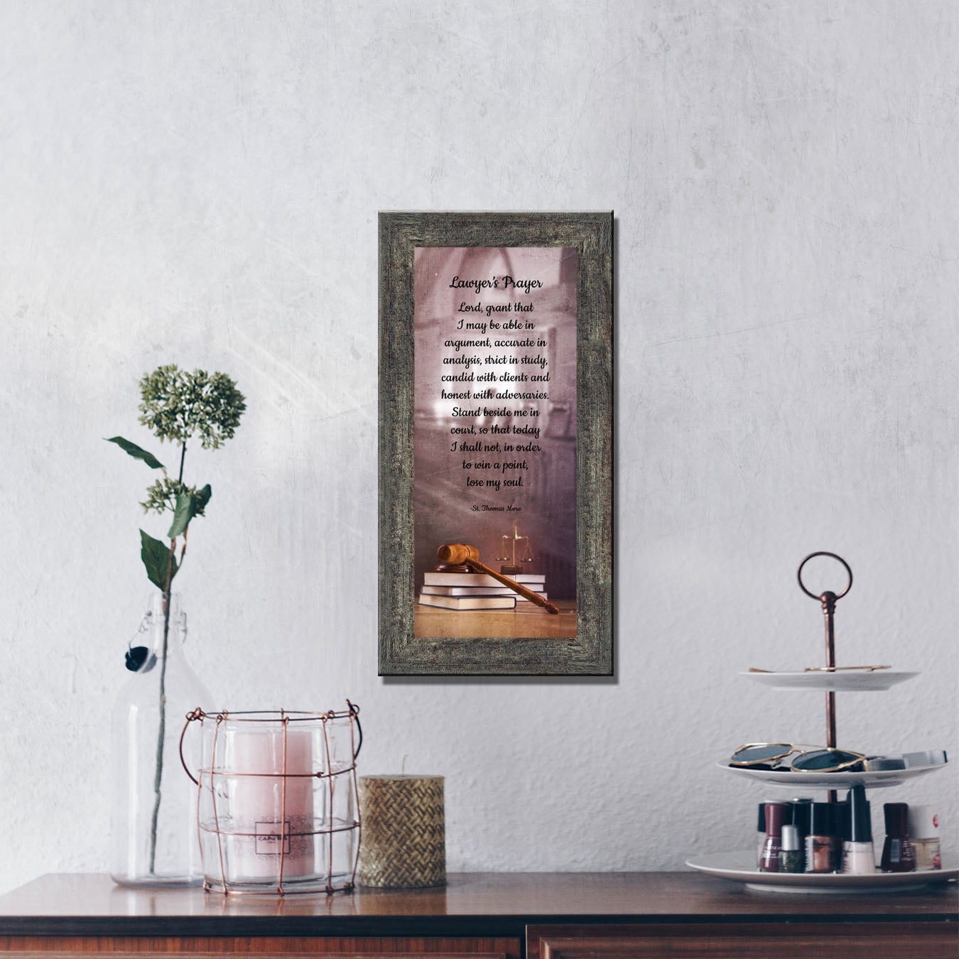 Law School Gifts for Lawyer, Lawyer Gifts for Women, Law Office Art, Attorney Gifts for Men, Gift for Law Student, Law school Graduation Gifts, St Thomas Moore Lawyer's Prayer Office Decorations, 7443