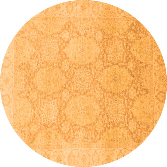 Ahgly Company Indoor Round Oriental Orange Traditional Area Rugs, 3' Round