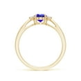 thumbnail image 2 of ANGARA Natural Tapered Shank Tanzanite Ring with Diamond Accents in 14K Yellow Gold for Women (Size-7x5mm) | December Birthstone, Anniversary, Jewelry Gift for Women | Natural Tanzanite Ring, 2 of 9