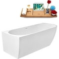 thumbnail image 2 of 71" Streamline G-64-265-PBR Soaking Glossy White Freestanding Tub and Tray With Internal Drain in Polished Brass, 2 of 8