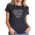 thumbnail image 1 of LA Pop Art Women's Premium Blend Word Art T-shirt - XOXO Heart, 1 of 2