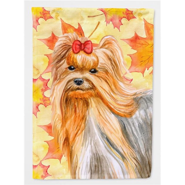 Yorkshire Terrier Drapeau d'Automne - Taille du Jardin