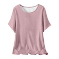 thumbnail image 1 of Plebaso Hauts d'Été pour Femmes Manches Courtes Col Rond T-Shirts Confortables Blouses Amples pour Femmes, 1 of 5