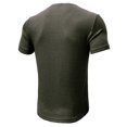thumbnail image 3 of Fangasis Men T-shirt Short Sleeve T Shirts Slim Fit Summer Tops Mens Fashion Blouse Casual Holiday Basic Tee Army Green 3XL, 3 of 6