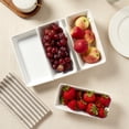 thumbnail image 5 of Denmark Tools for Cooks 4-Piece Ceramic Serving Set Platter Tray with Bowls Dips Appetizers, White, 5 of 7